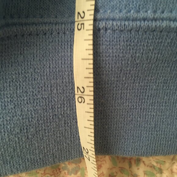Vintage light blue pullover sweatshirt (unisex, sizes XS through L) - Picture 9 of 10